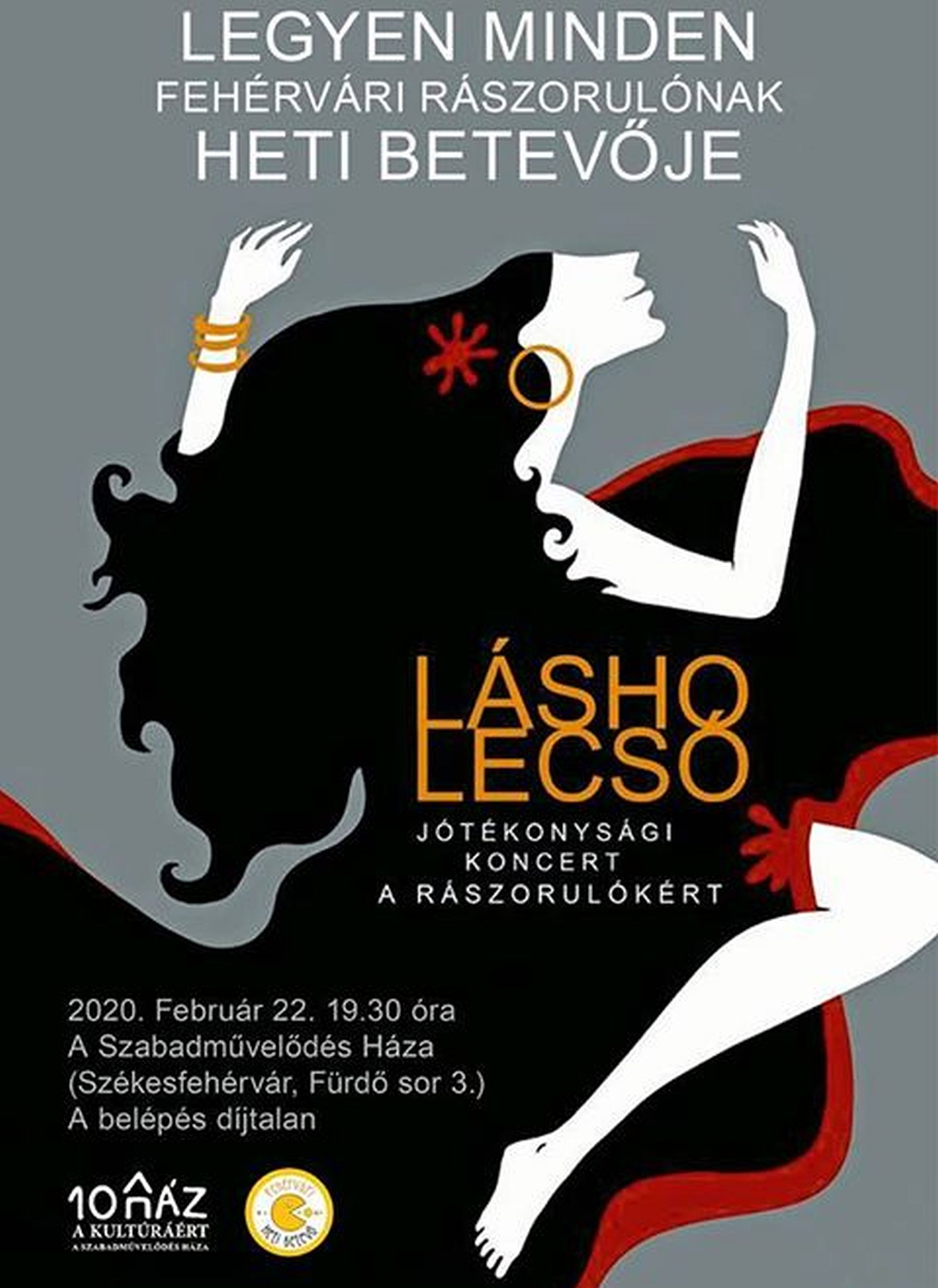 Lásho Lecsó jótékonysági koncert szombaton a  heti betevő javára